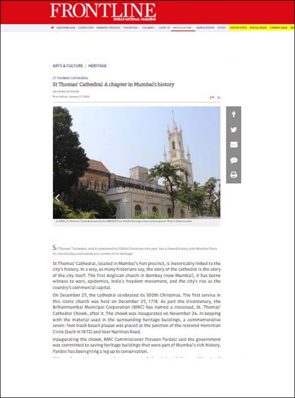St Thomas' Cathedral: A Chapter in Mumbai's History , Frontline